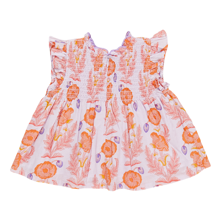 Girls Stevie Top - Purple Gilded Floral