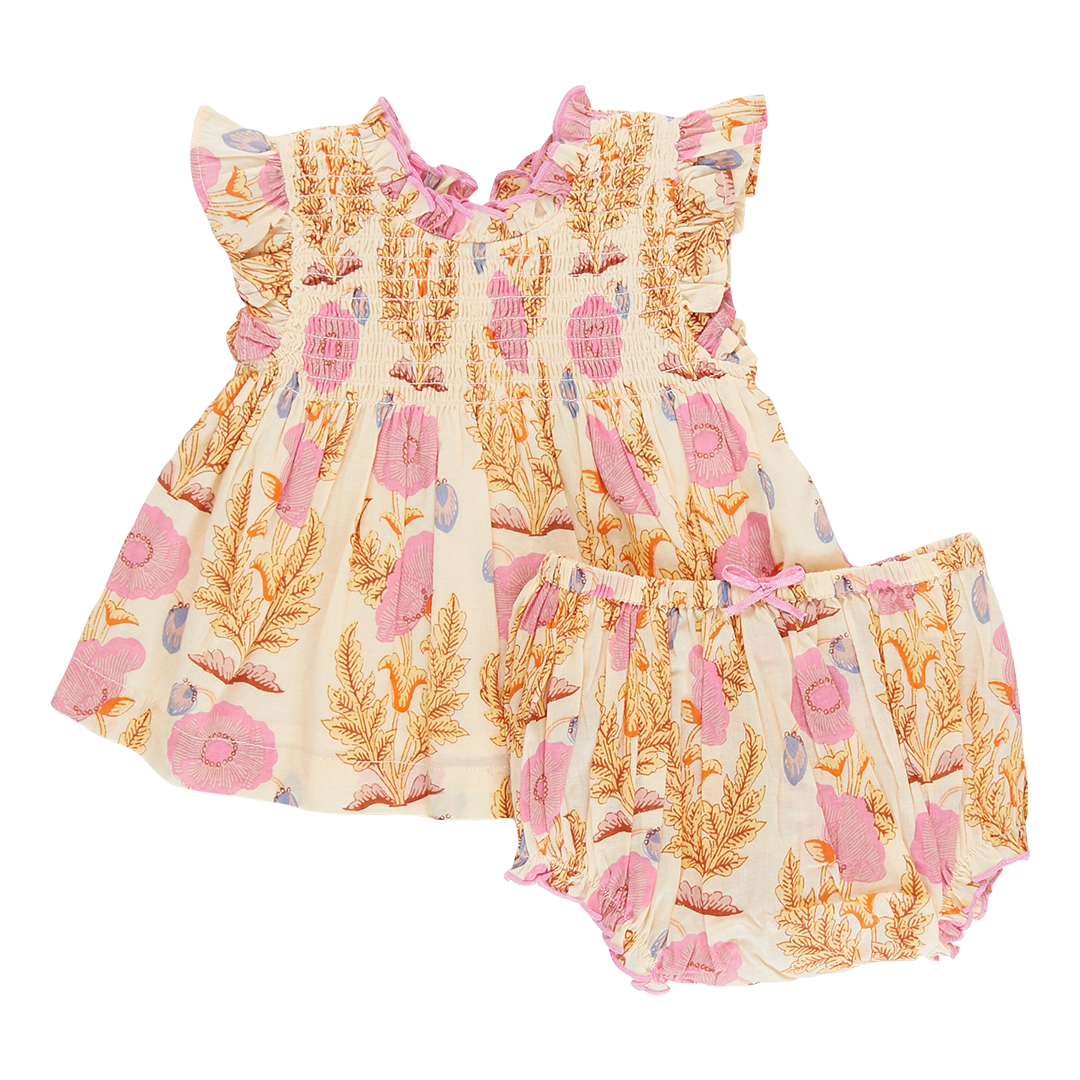 Baby Girls Stevie 2-Piece Set - Pink Gilded Floral