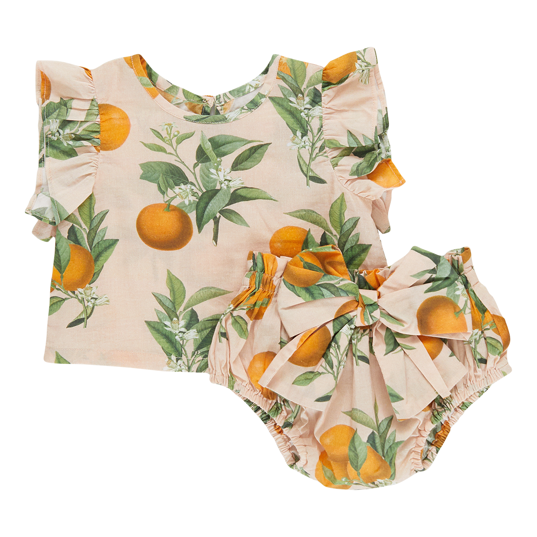 Baby Girls Abigail 2-Piece Set - Pink Botanicals Oranges