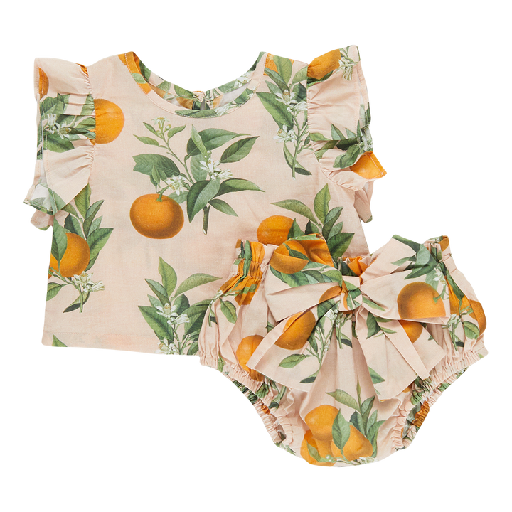 Baby Girls Abigail 2-Piece Set - Pink Botanicals Oranges