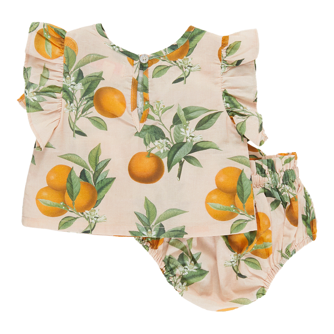 Baby Girls Abigail 2-Piece Set - Pink Botanicals Oranges