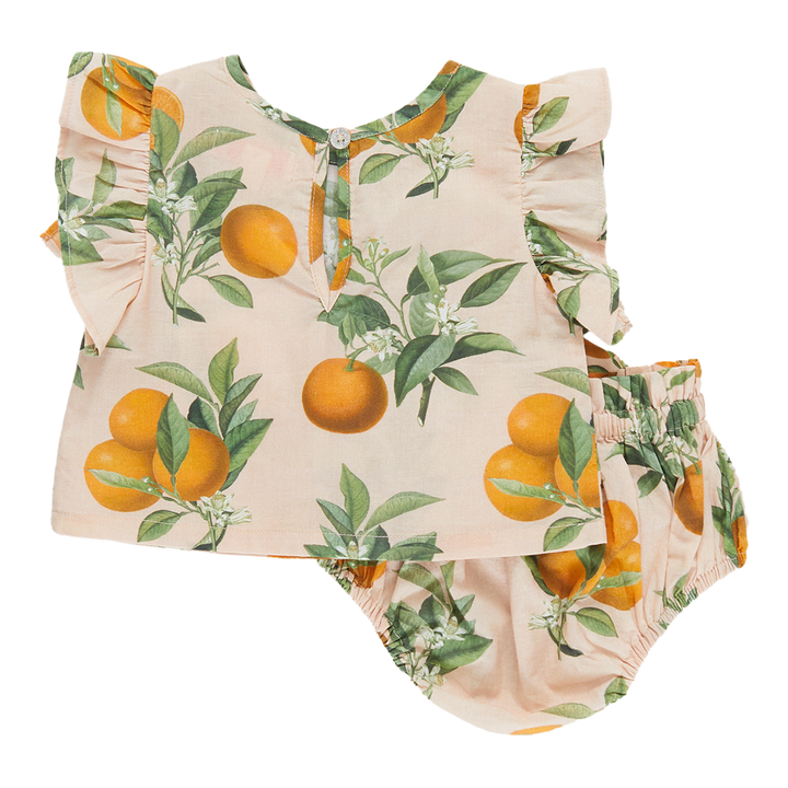 Baby Girls Abigail 2-Piece Set - Pink Botanicals Oranges
