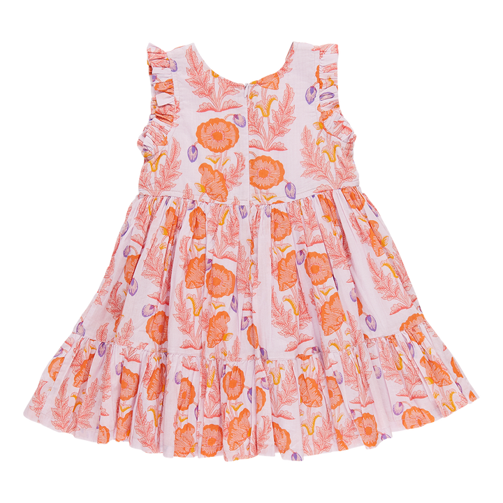Girls Kelsey Dress - Purple Gilded Floral