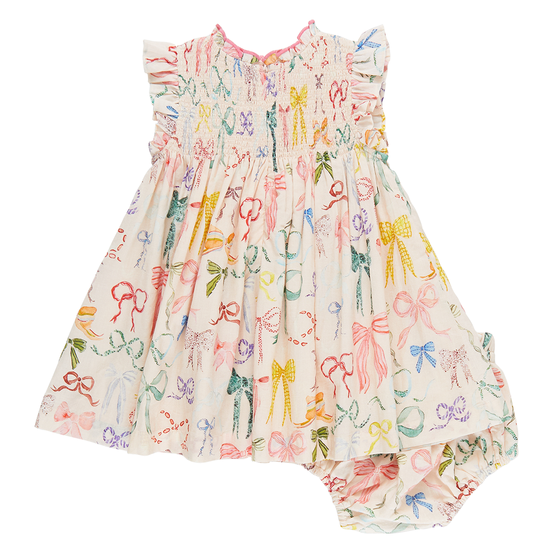 Baby Girls Stevie Dress Set - Watercolor Bows