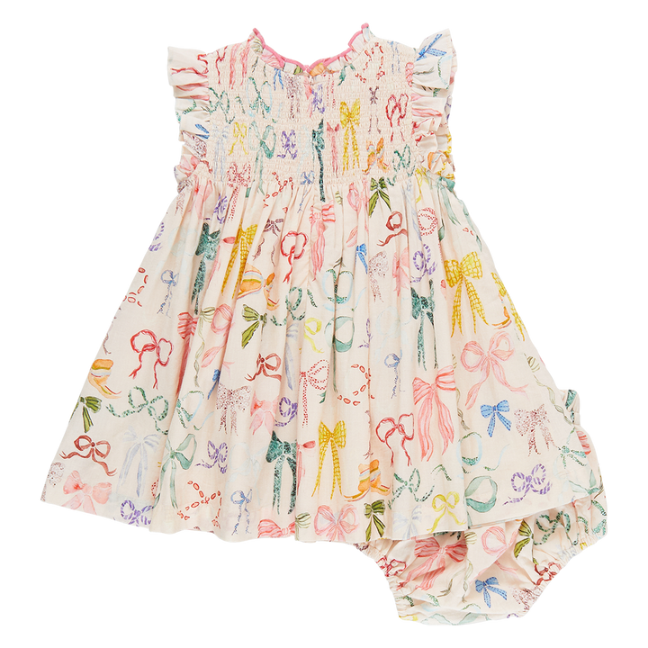 Baby Girls Stevie Dress Set - Watercolor Bows