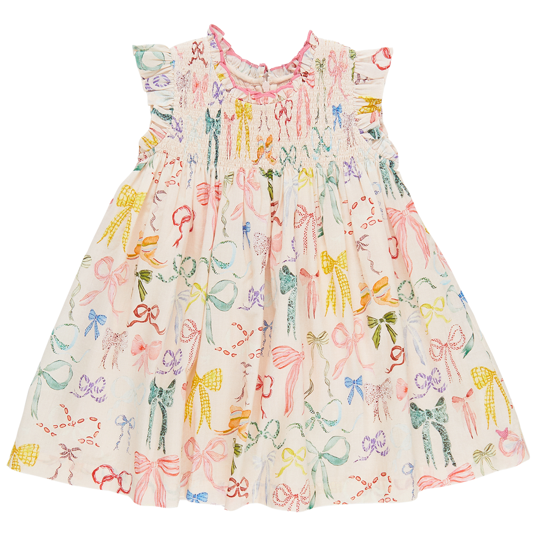 Girls Stevie Dress - Watercolor Bows
