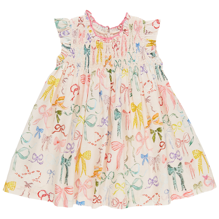Girls Stevie Dress - Watercolor Bows