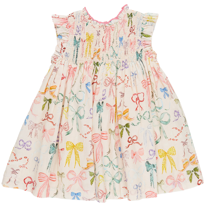 Girls Stevie Dress - Watercolor Bows