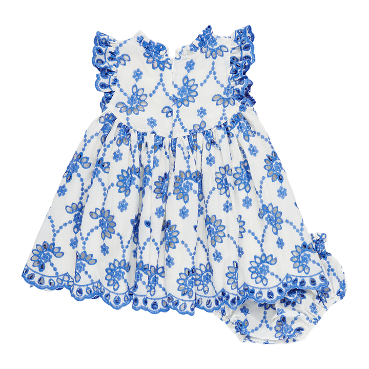 Baby Girls Cynthia Dress Set - Blue Eyelet