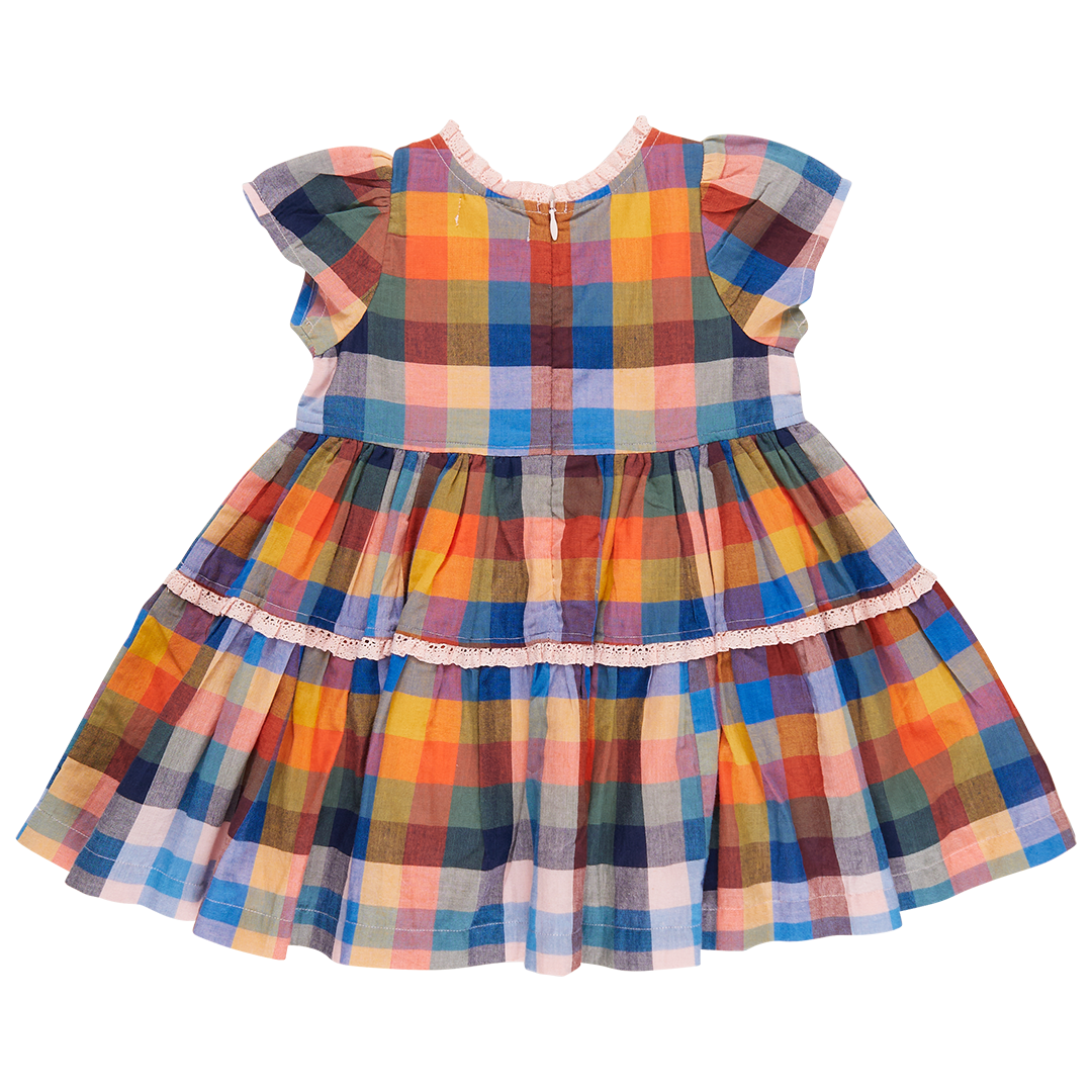 Girls Charlie Dress - Technicolor Check