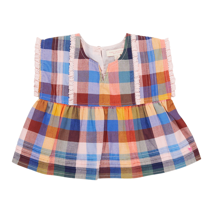 Girls Clary Top - Technicolor Check