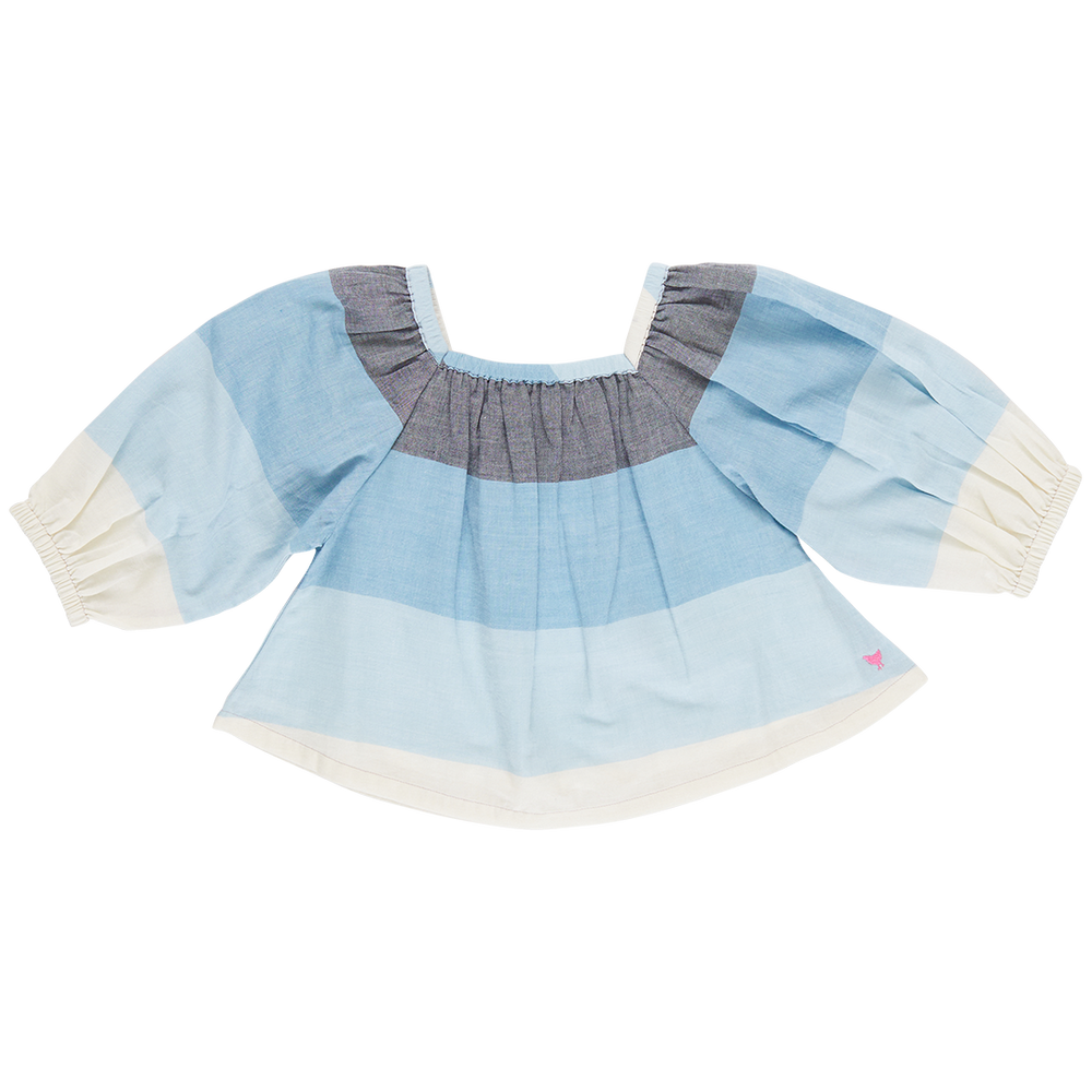 Girls Lexi Top - Ocean Stripe