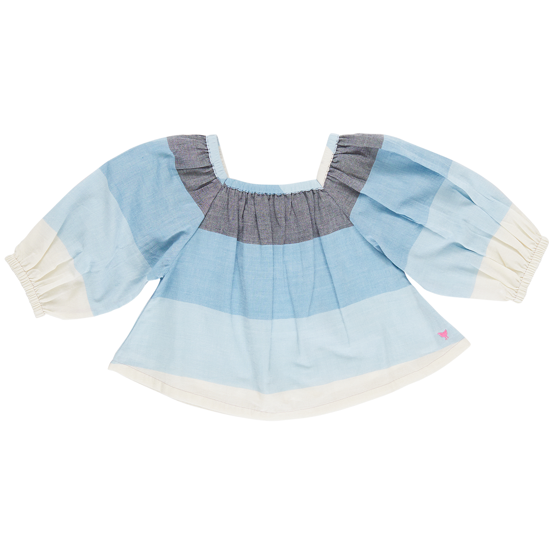 Girls Lexi Top - Ocean Stripe