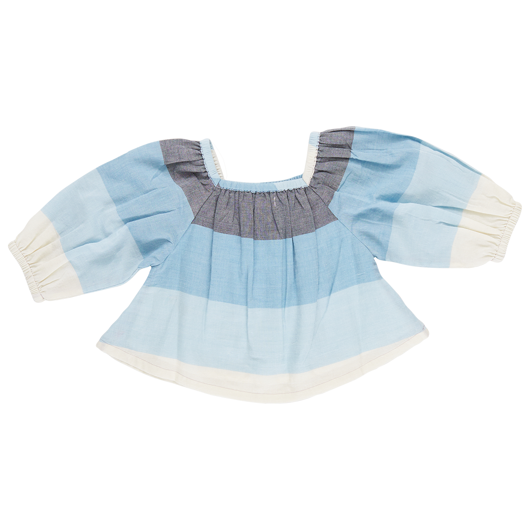Girls Lexi Top - Ocean Stripe