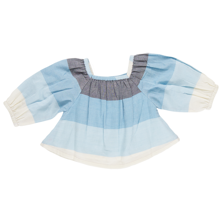 Girls Lexi Top - Ocean Stripe