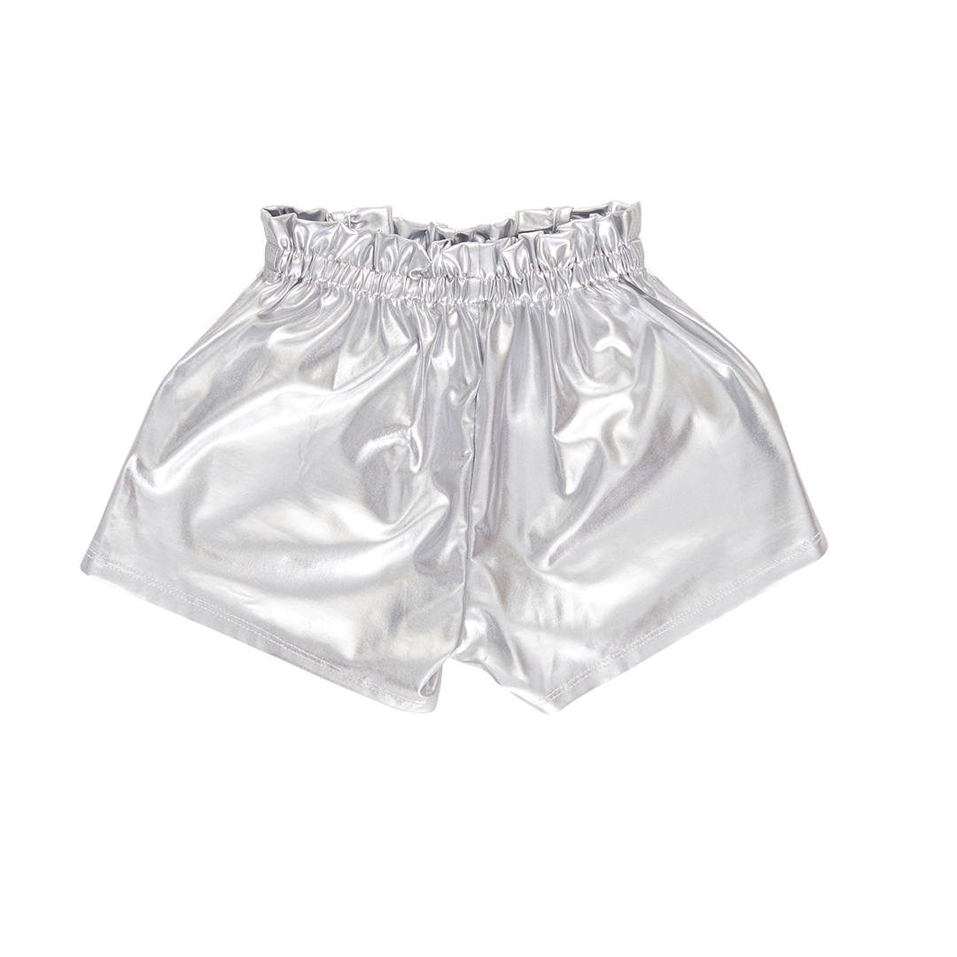 Girls Theodore Short - Silver Lame