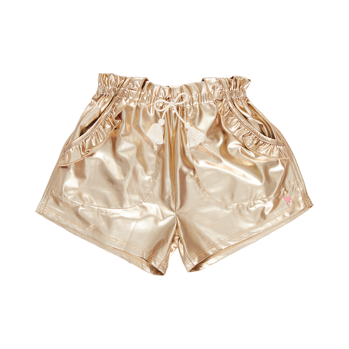 Girls Theodore Short - Gold Lame