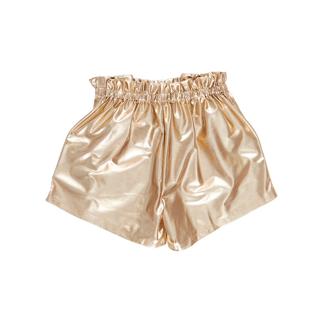 Girls Theodore Short - Gold Lame