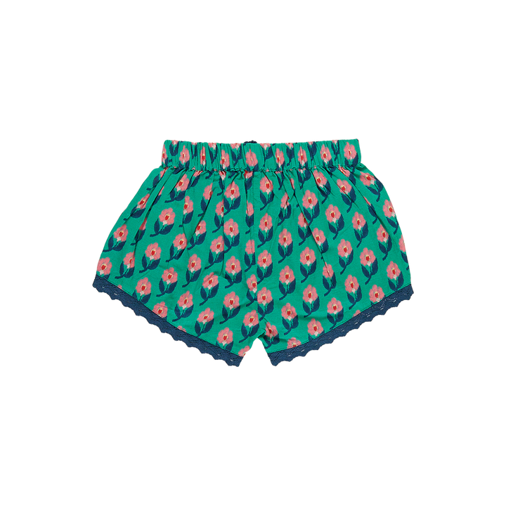 Girls Millie Short - Green Ikat Floral