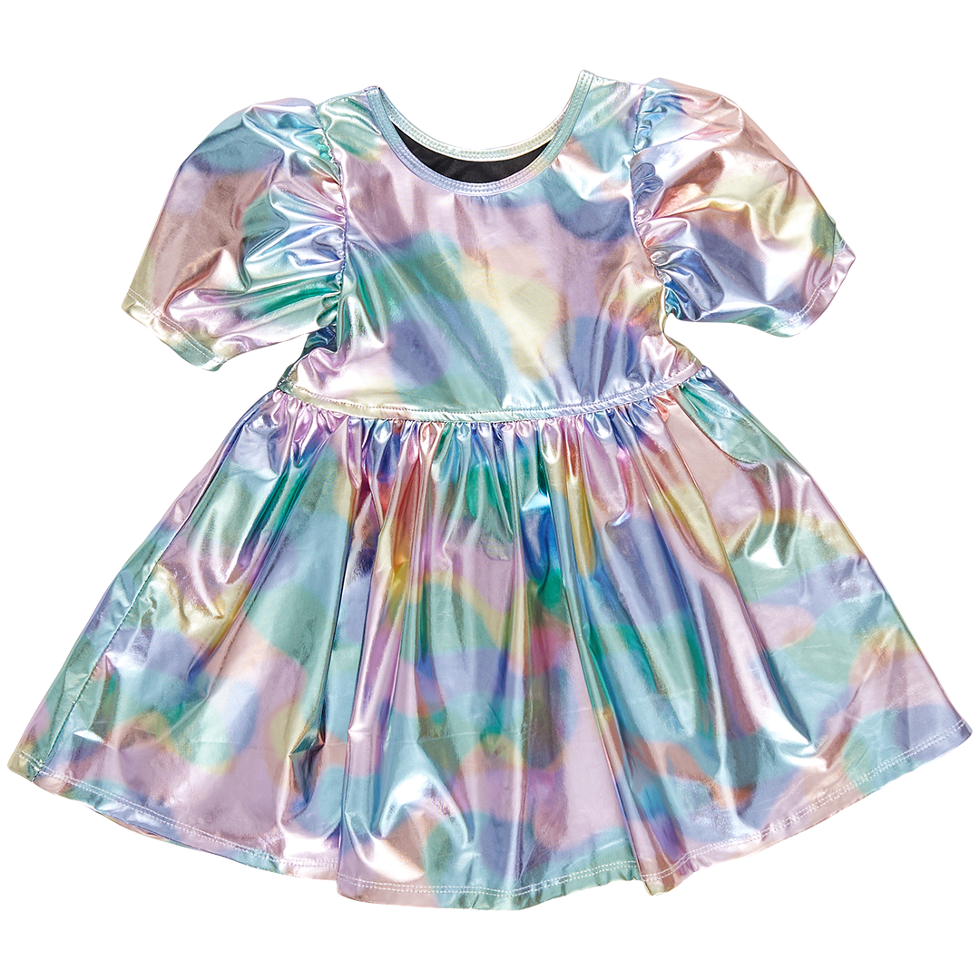 Girls Laurie Dress - Cotton Candy Lame