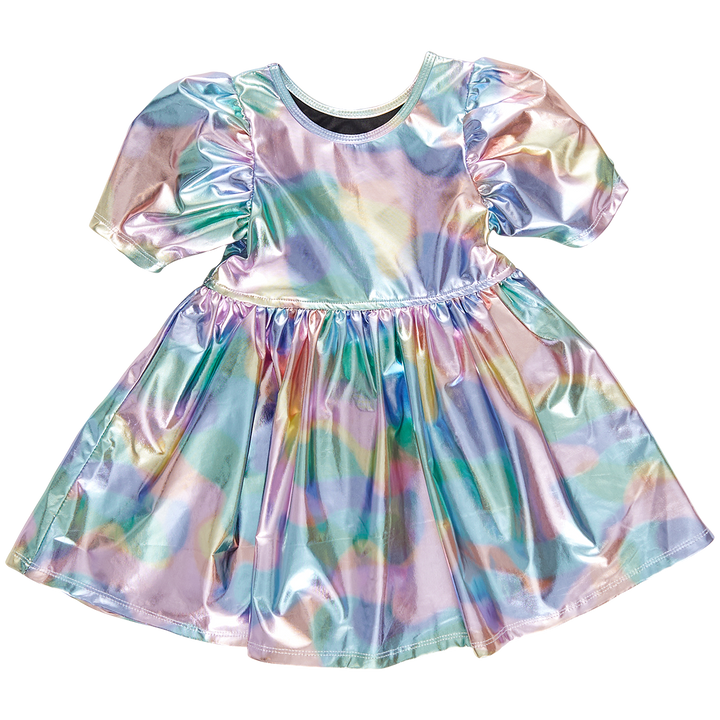 Girls Laurie Dress - Cotton Candy Lame