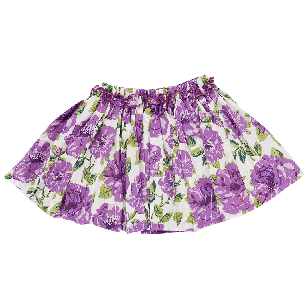 Girls Gianna Skirt - Purple Peonies