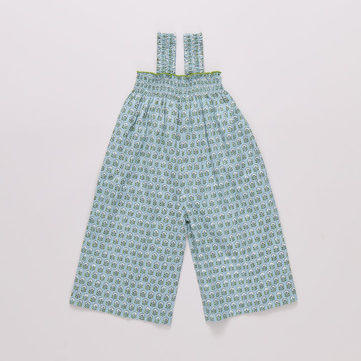 Girls Eleven Jumper - Blue Prairie Block Print