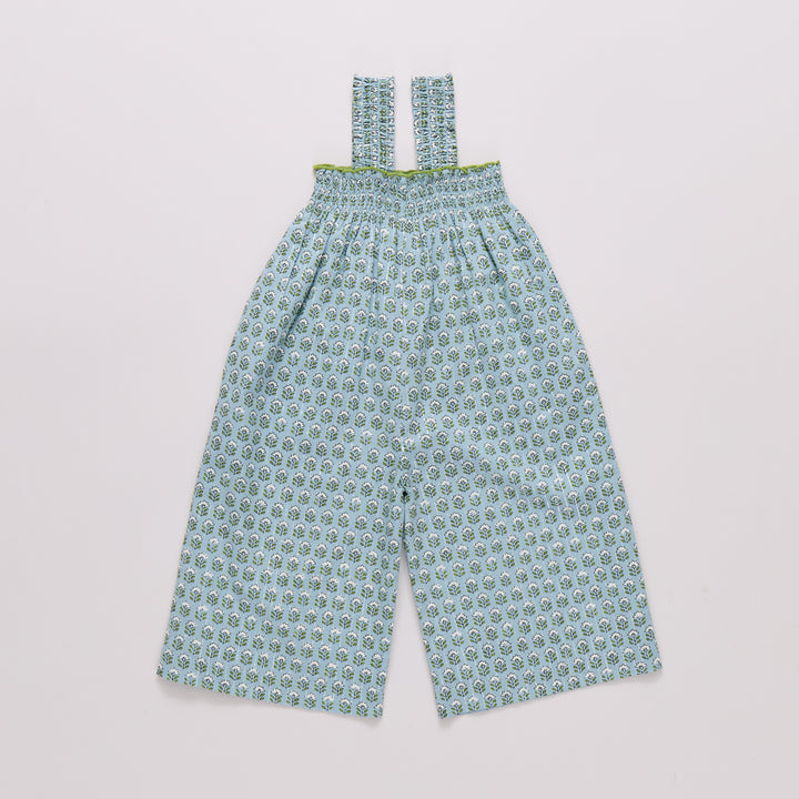 Girls Eleven Jumper - Blue Prairie Block Print