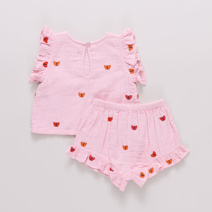 Baby Girls Roey 2-PC Set - Butterfly Embroidery