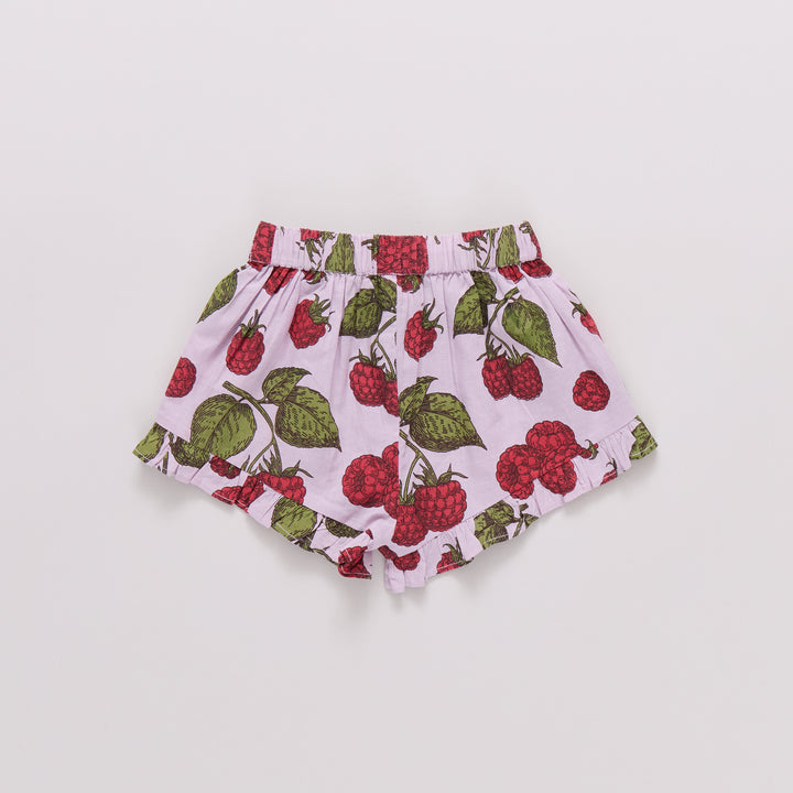 Girls Millie Ruffle Short - Lavender Raspberries