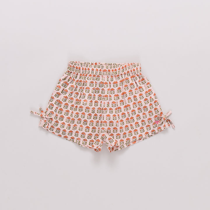 Girls Jules Short - Pink Prairie Block Print