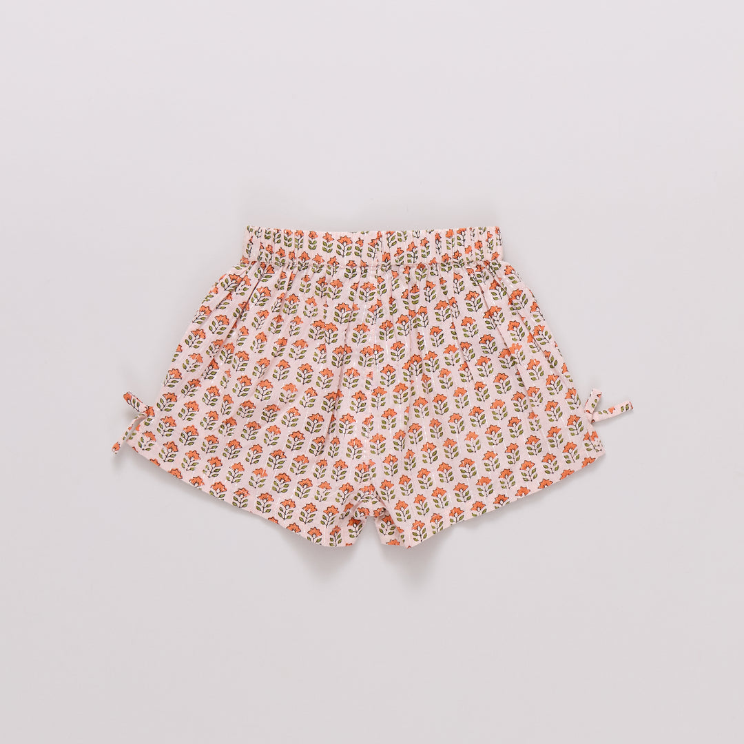 Girls Jules Short - Pink Prairie Block Print