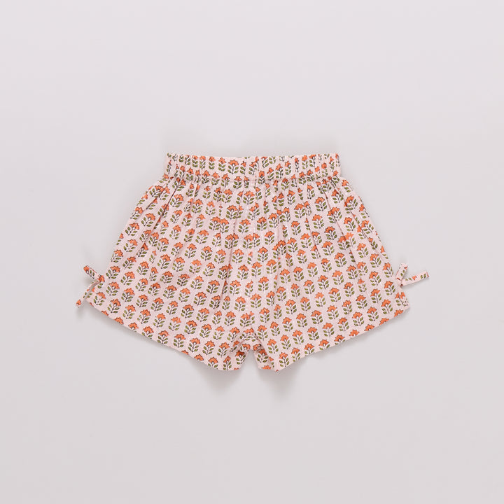 Girls Jules Short - Pink Prairie Block Print