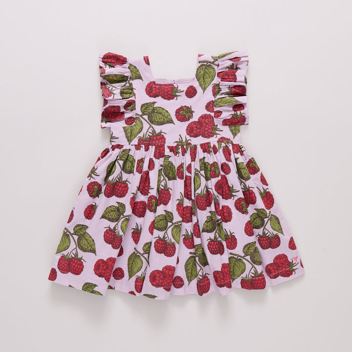 Girls Elsie Dress - Lavender Raspberries