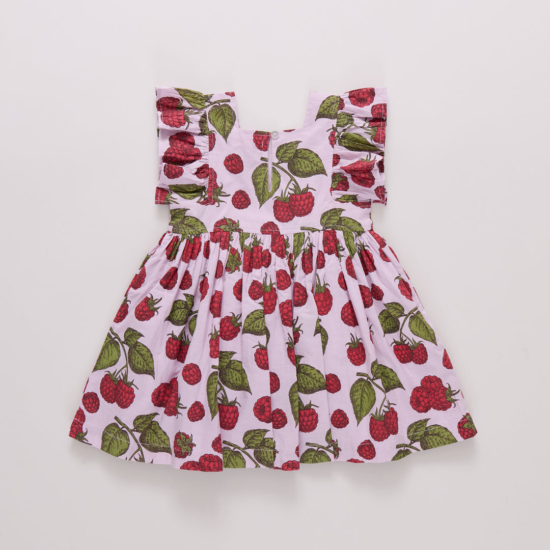 Girls Elsie Dress - Lavender Raspberries
