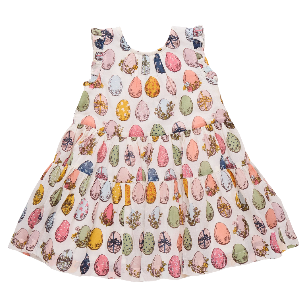 Girls Eloise Ruffle Dress - Multi Eggs