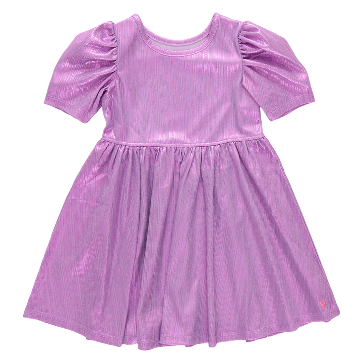 Girls Lame Laurie Dress - Lavender