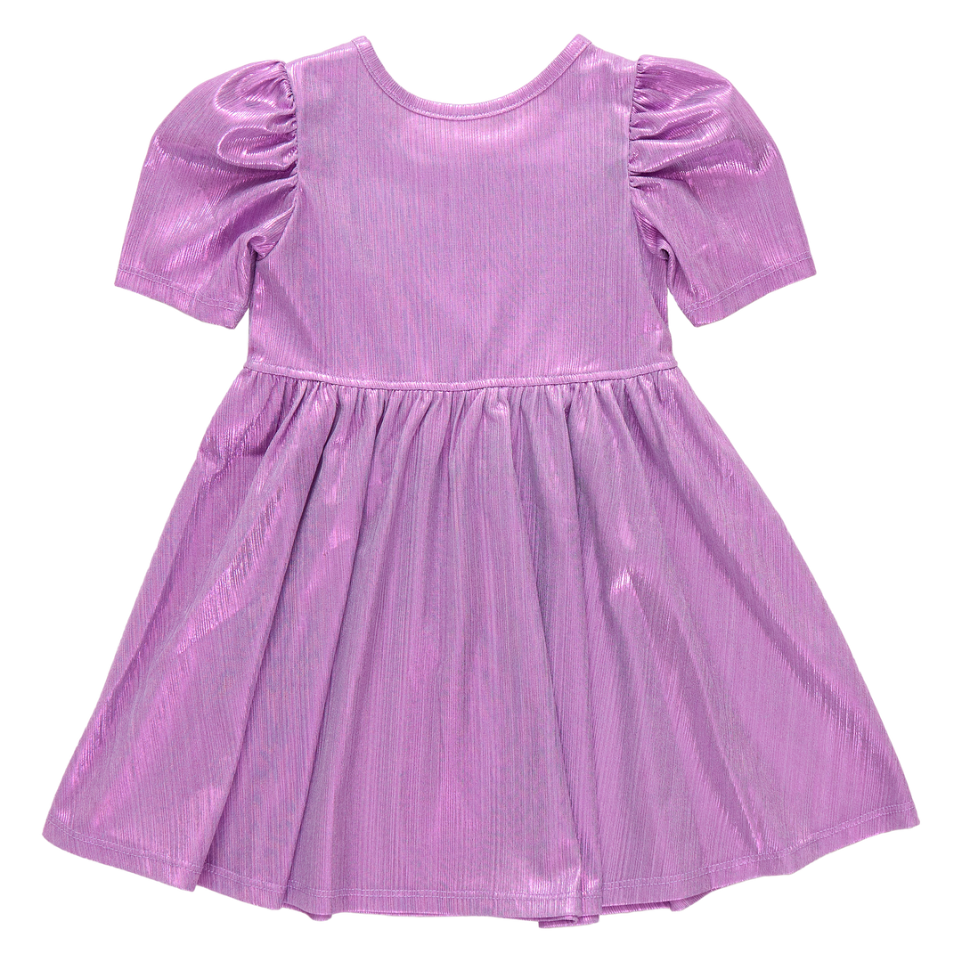 Girls Lame Laurie Dress - Lavender