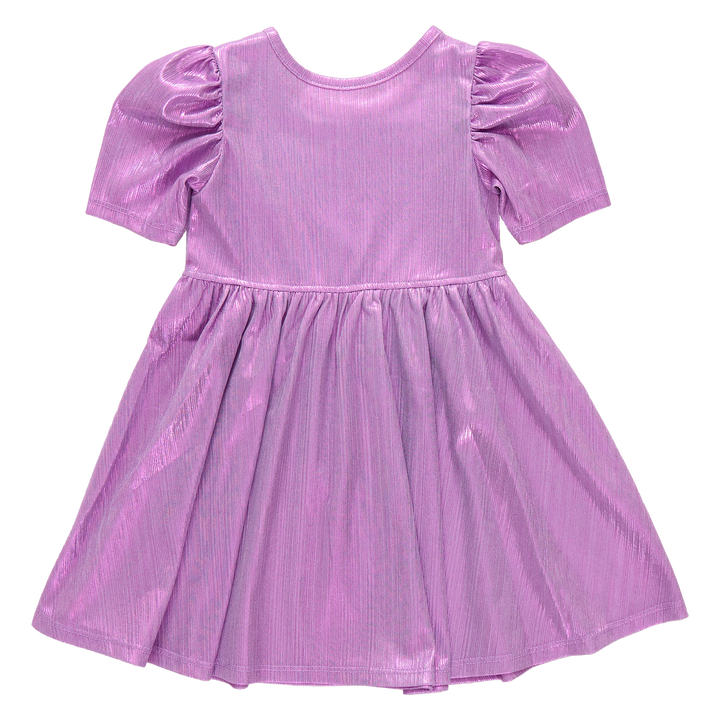 Girls Lame Laurie Dress - Lavender