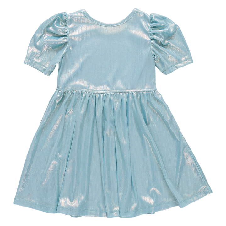 Girls Lame Laurie Dress - Ice Blue