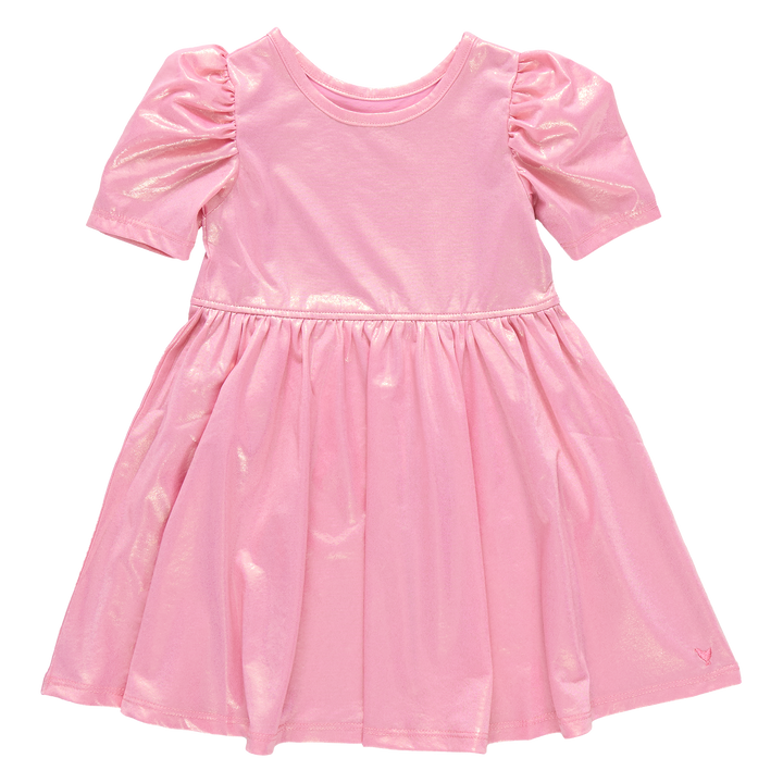 Girls Lame Laurie Dress - Light Pink