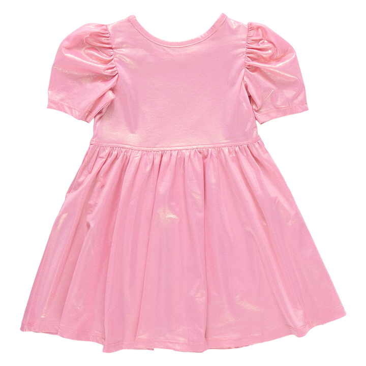 Girls Lame Laurie Dress - Light Pink