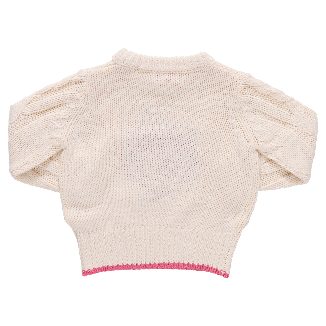 Girls Haven Sweater - Cream Strawberry