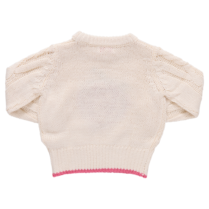 Girls Haven Sweater - Cream Strawberry