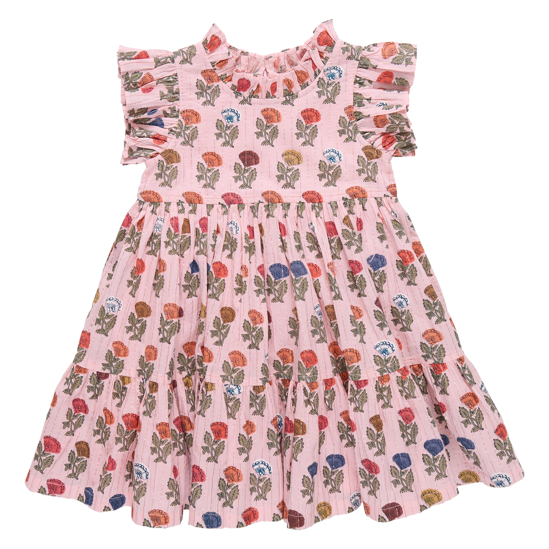 Girls Jennifer Dress - Multi Flower Drop