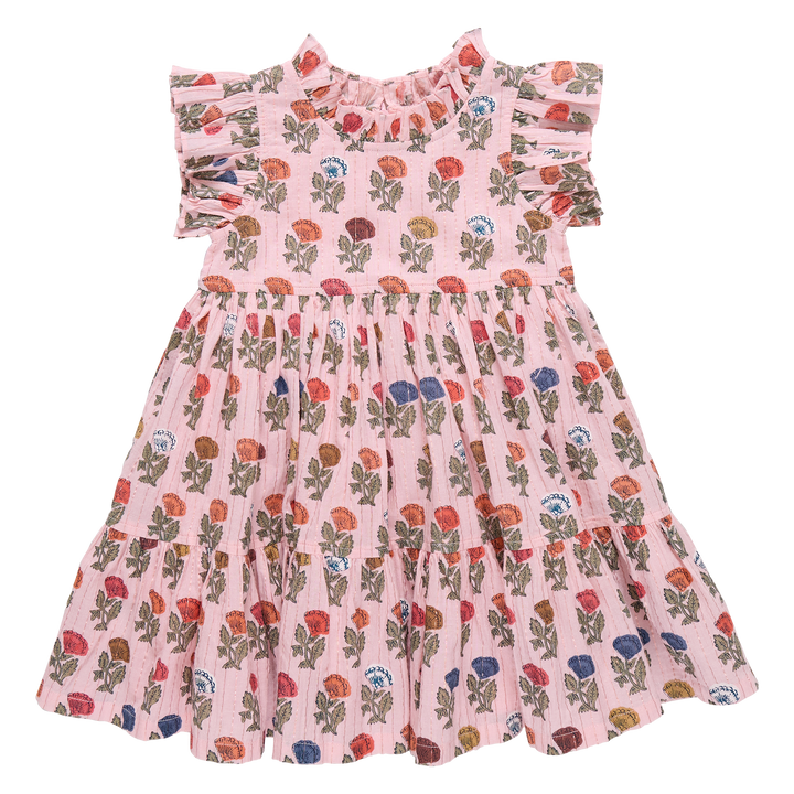 Girls Jennifer Dress - Multi Flower Drop