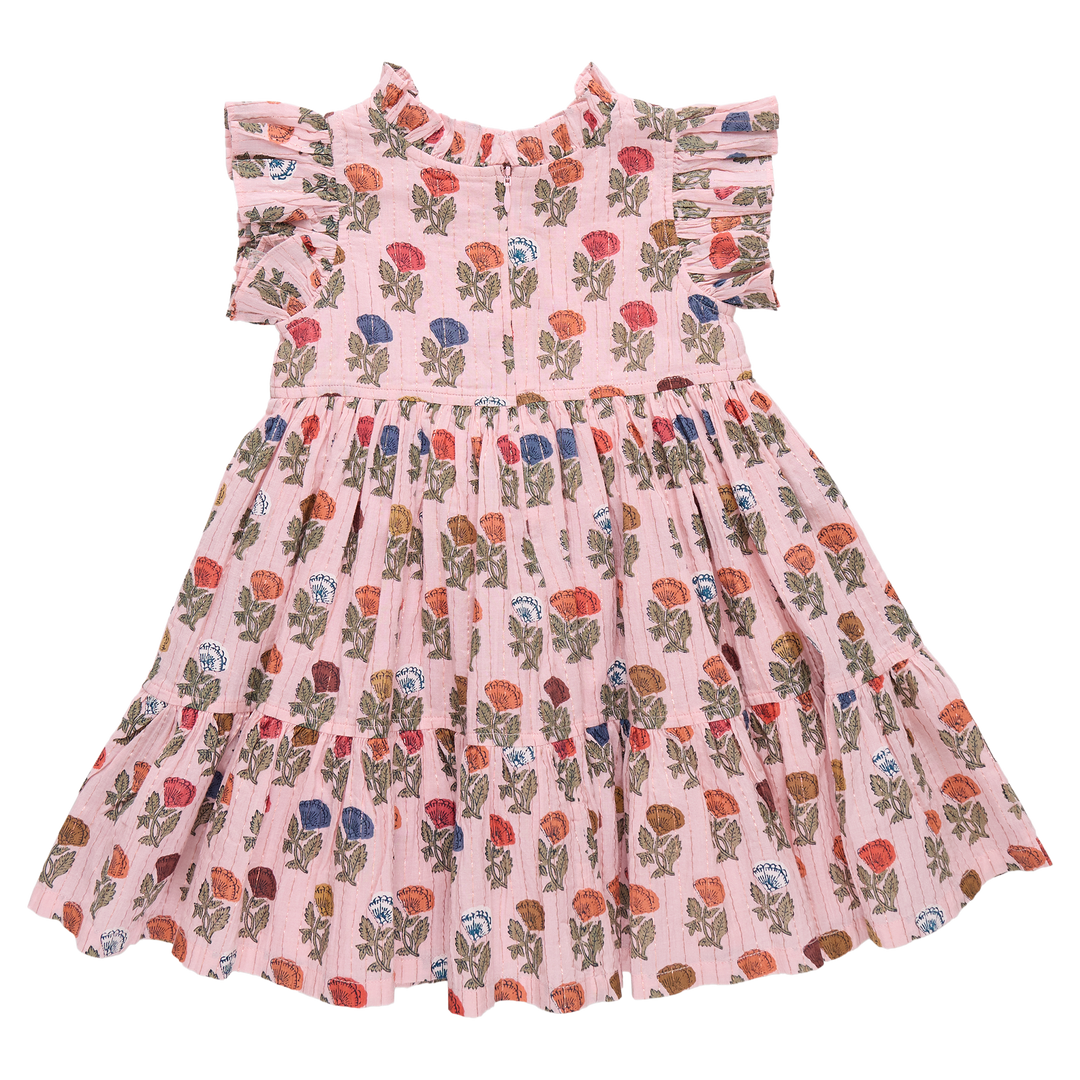 Girls Jennifer Dress - Multi Flower Drop