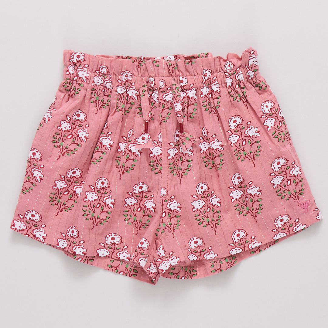 Girls Theodore Short - Pink Strawflower
