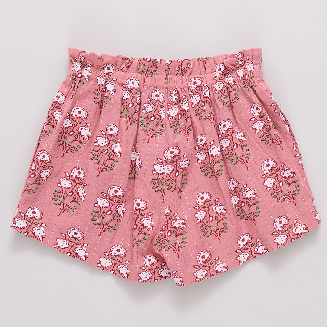 Girls Theodore Short - Pink Strawflower