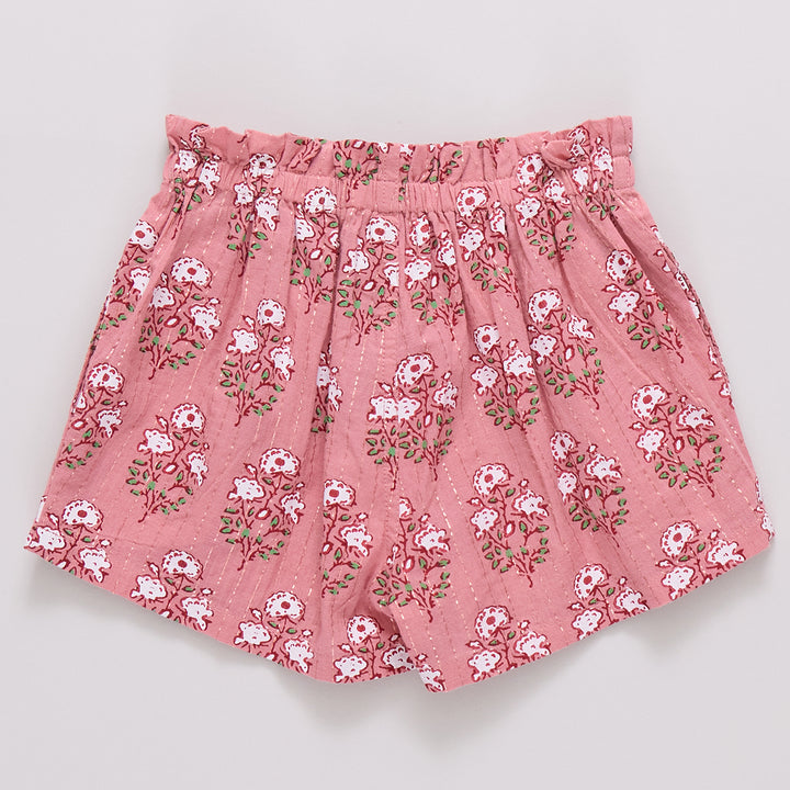 Girls Theodore Short - Pink Strawflower